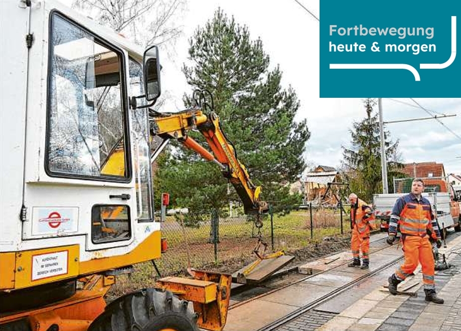 Bauarbeiten in der Tram-Wendeschleife Schmellwitz. Jetzt sollen neue Schienenwege für die Straßenbahn in Cottbus gebaut und das Netz erweitert werden