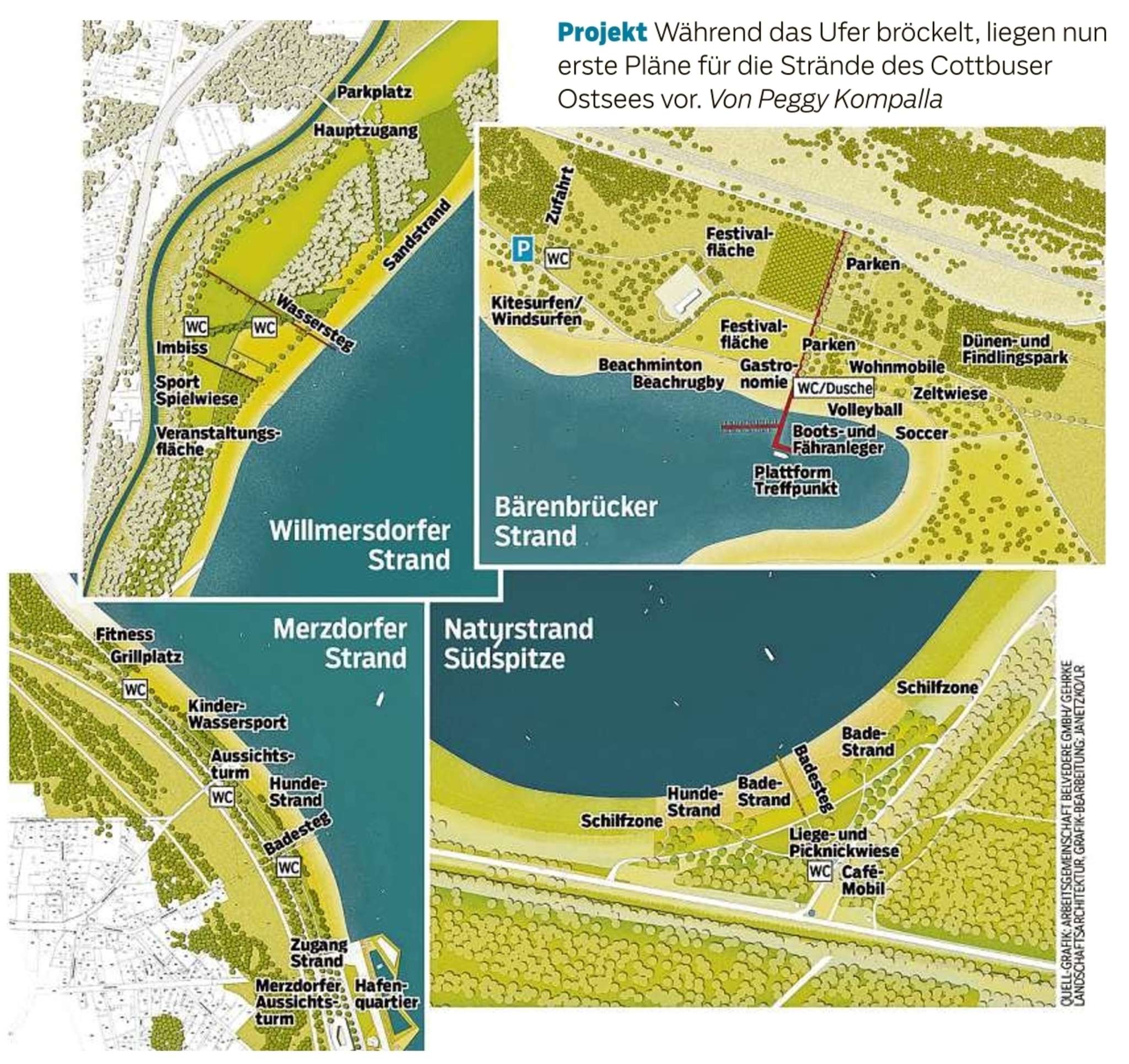Erste Pläne für die Strände des Cottbuser Ostsees