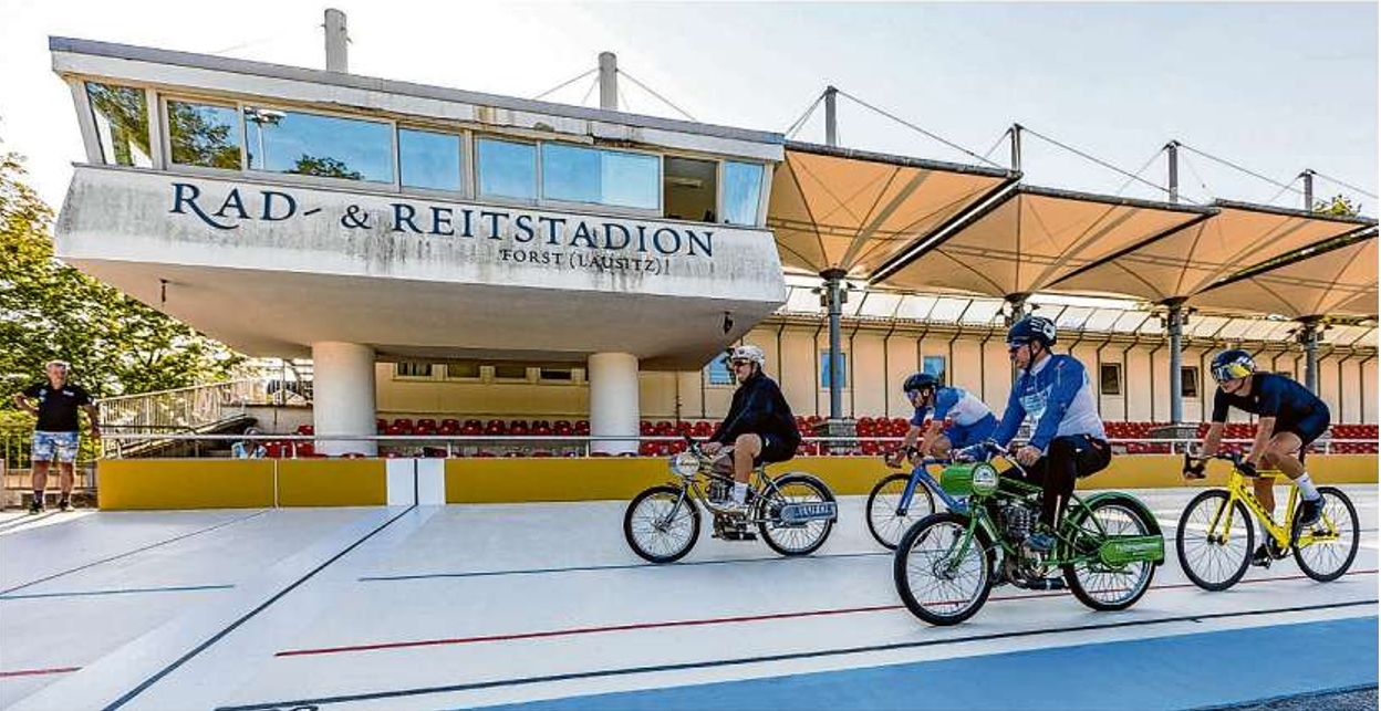 Neue Radrennbahn: Am Wochenende richtet der PSV Forst hier die Deutsche Meisterschaft im Dernyfahren sowie auch den 14. Herbstpreis der Steher aus.