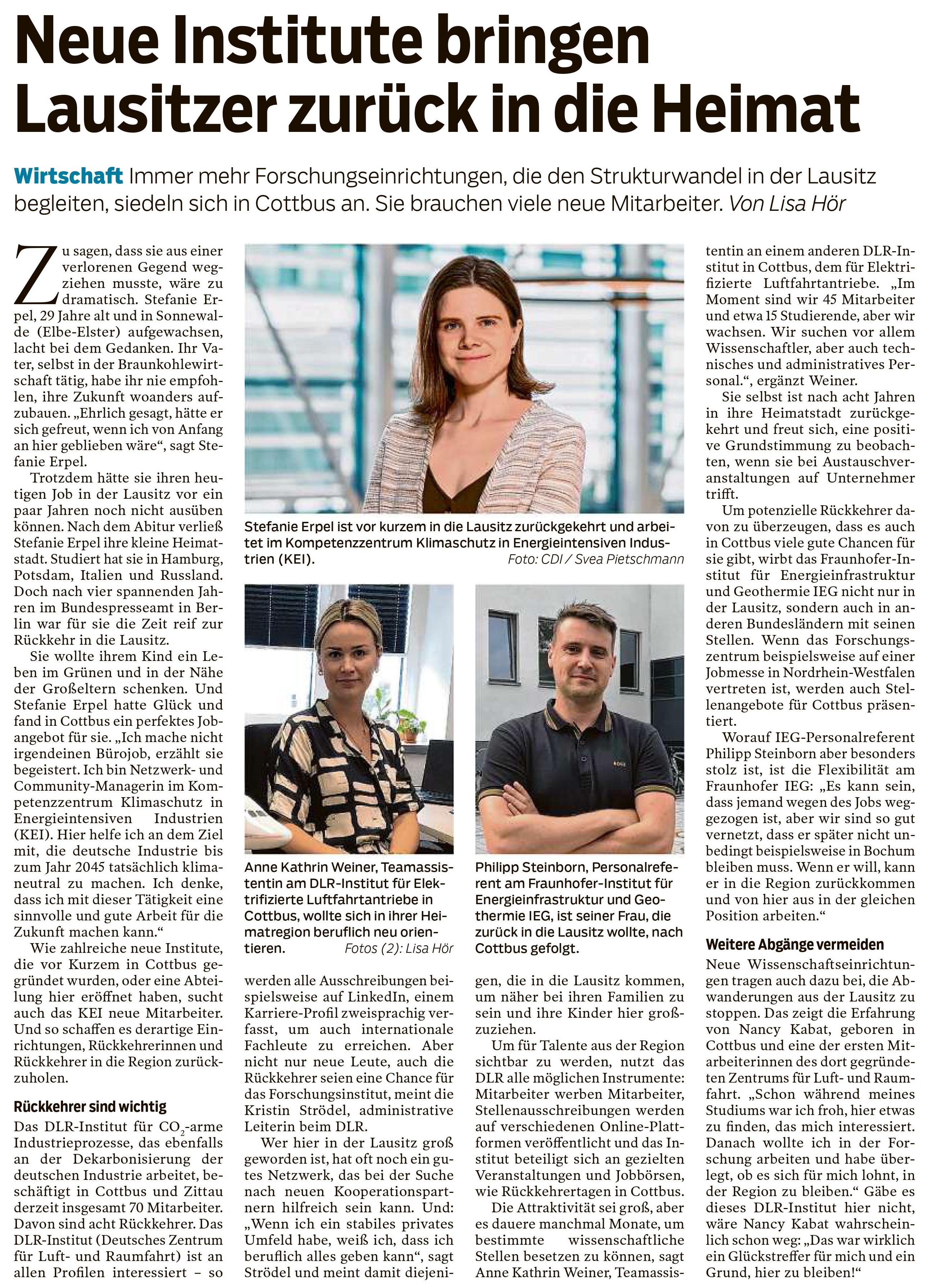 Neue Institute bringen Lausitzer zurück in die Heimat.