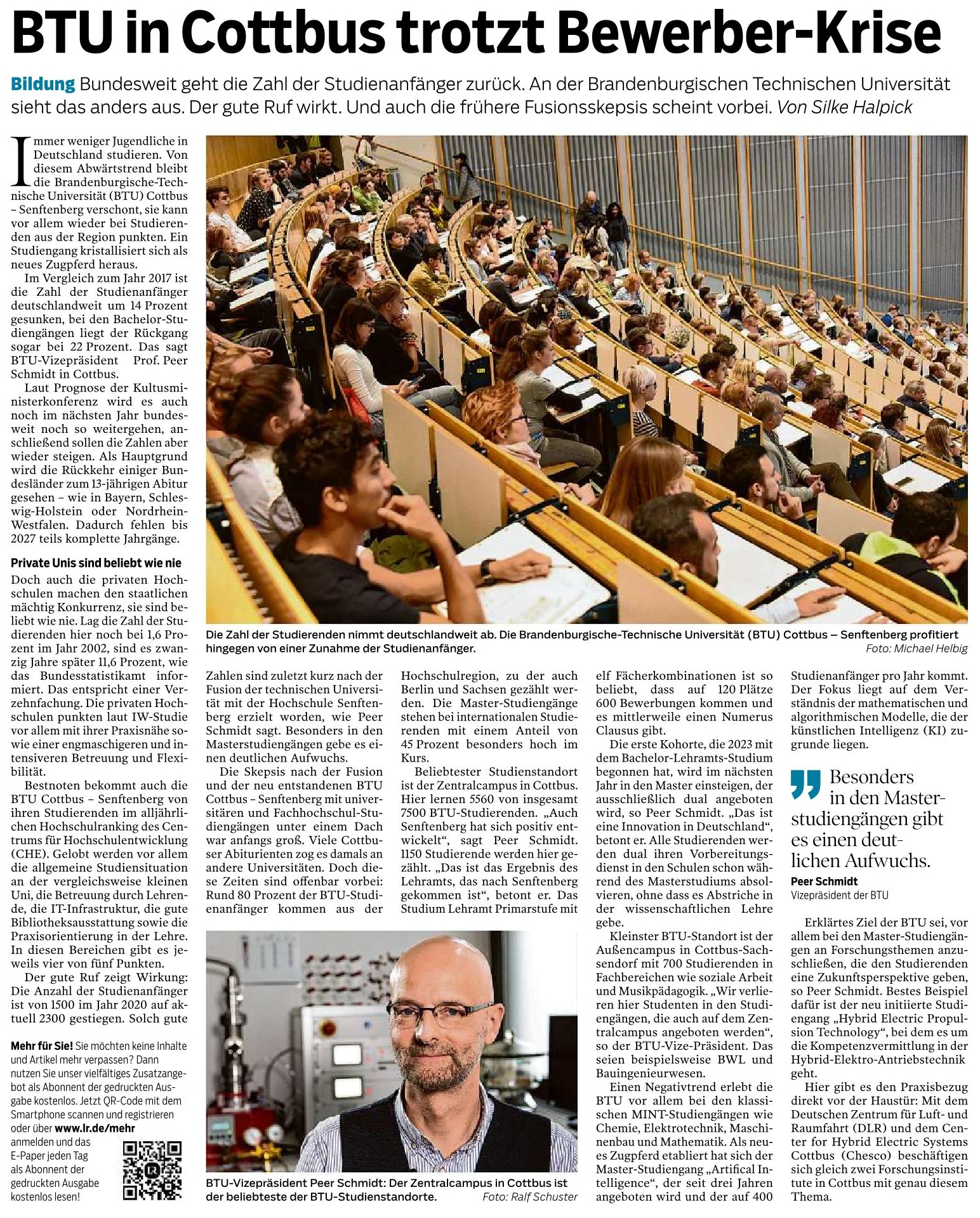 Gegen den Deutschlandtrend - An der BTU steigt die Zahl der Studienanfänger