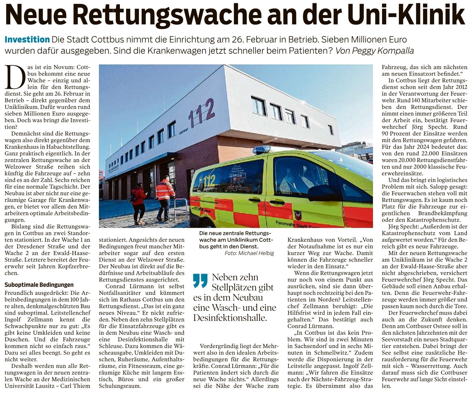 Neue Rettungswache an der Uni-Klinik
