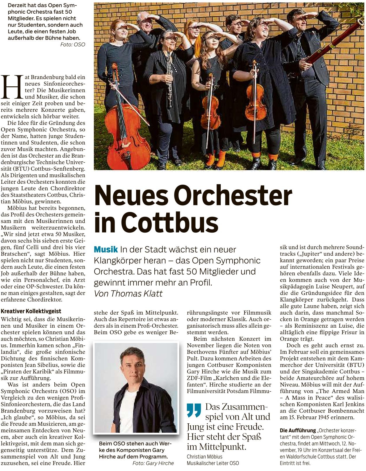 Neues Symphonieorchester in Cottbus 
