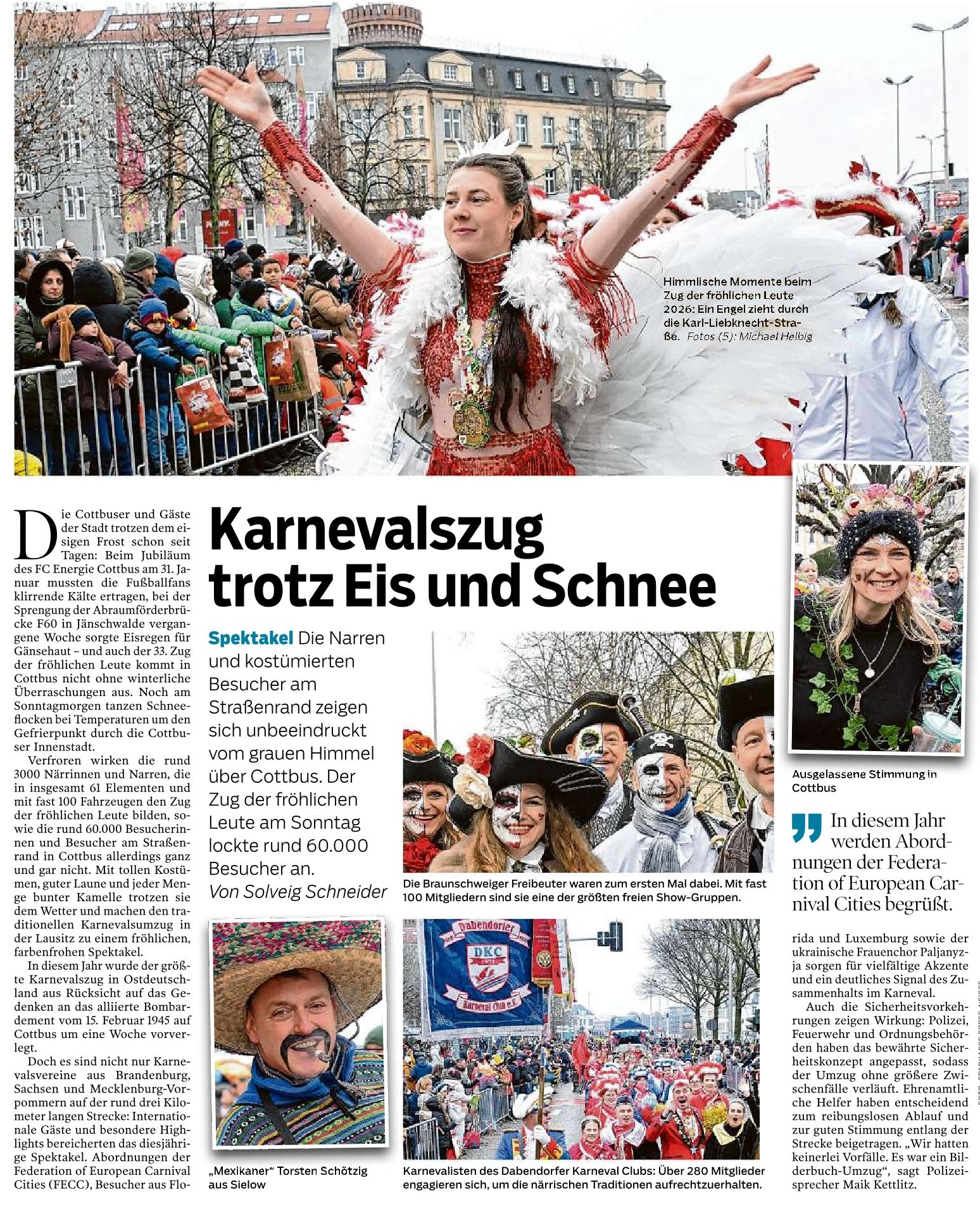 Größter Karnevalsumzug Ostdeutschlands begeistert die Lausitzer und ihre Gäste