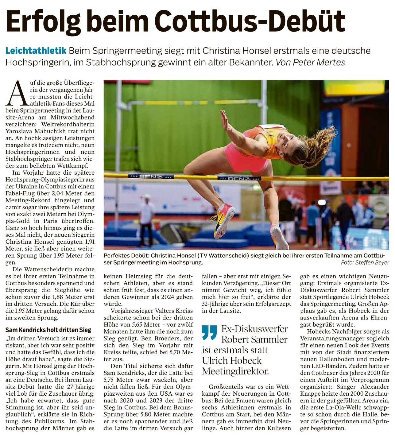 Erfolg beim Cottbus-Debüt