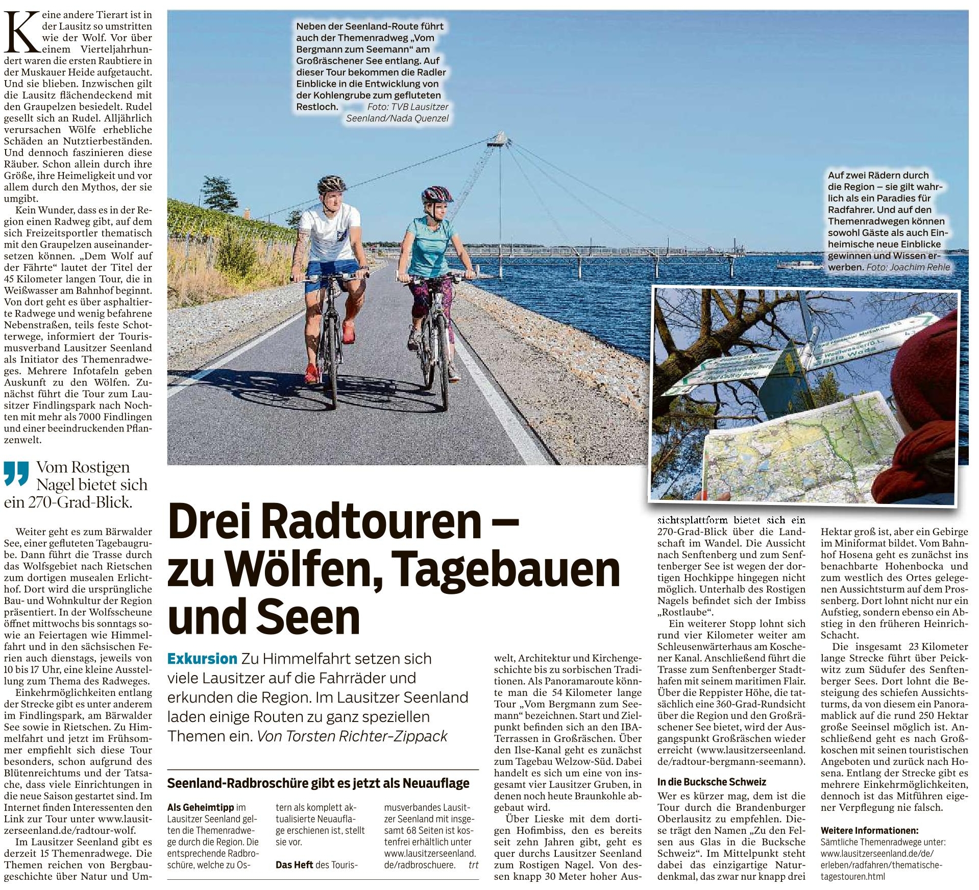 Drei Radtouren zu Wölfen, Tagebauen und Seen