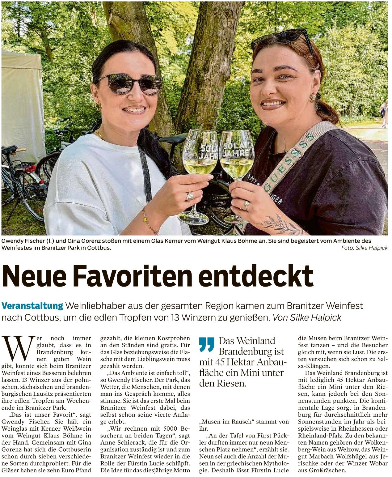 Weinfest im Branitzer Park präsentiert die edlen Tropfen der Region