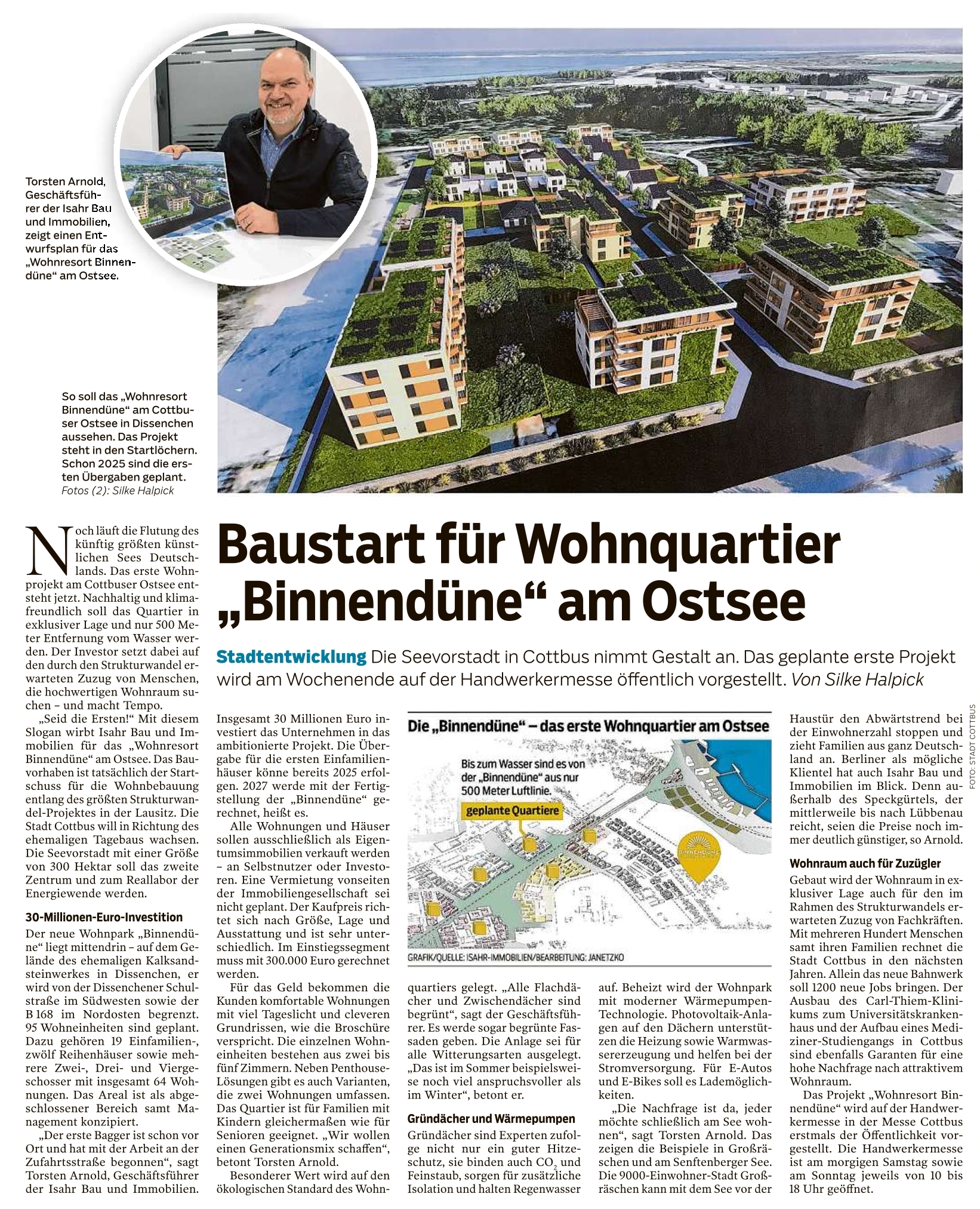 Baustart für erstes Wohnquartier am Cottbuser See