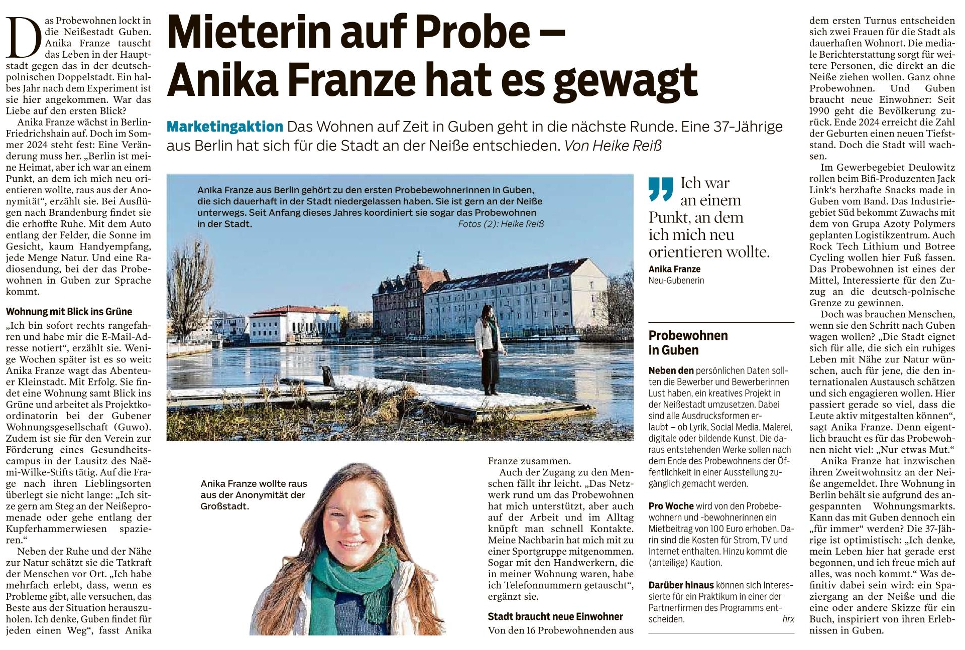  Mieterin auf Probe Anika Franze hat es gewagt