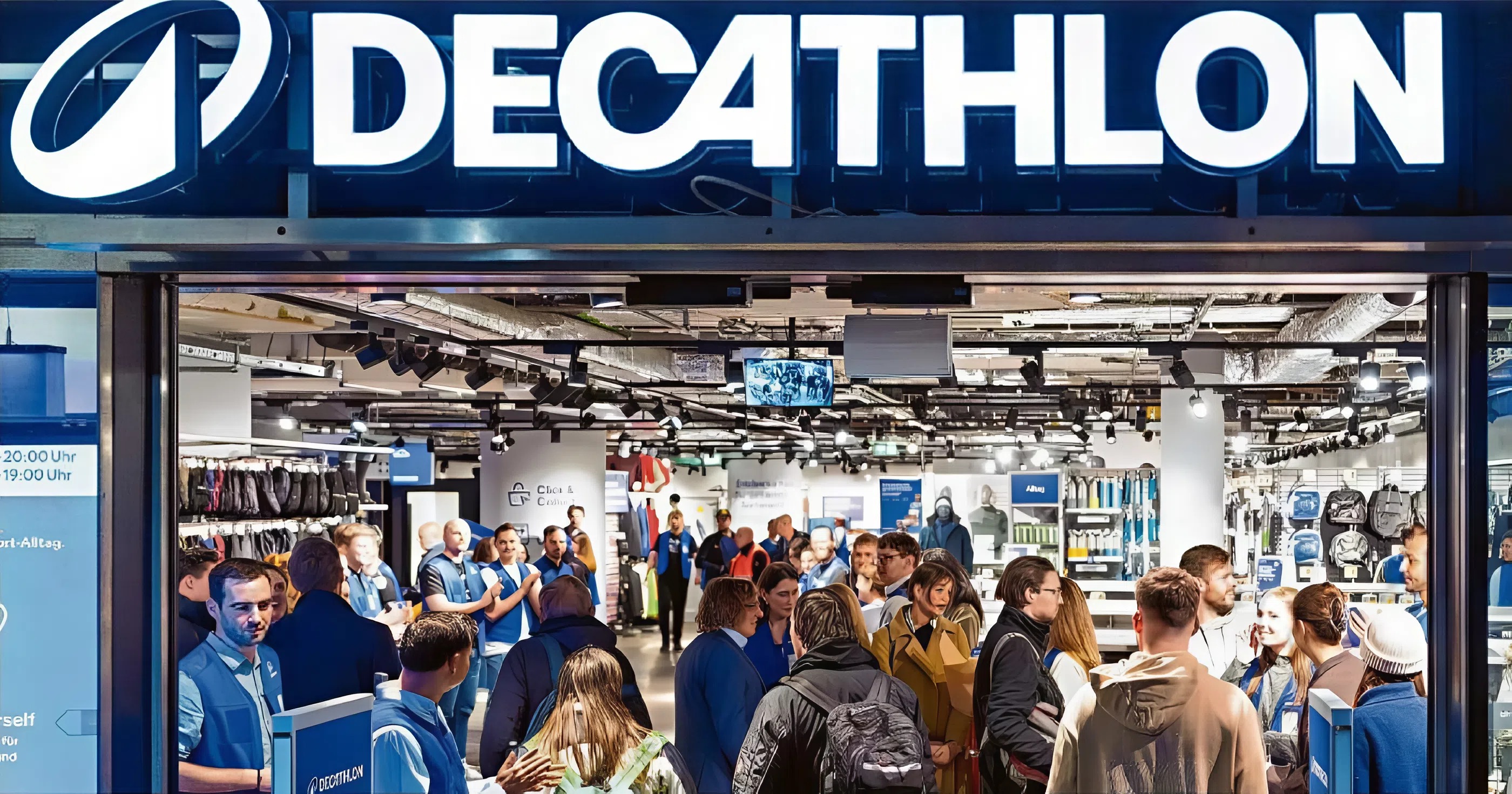 Blick in eine volle Filiale von Decathlon. Der Sportartikel-Hersteller kommt nach Cottbus.