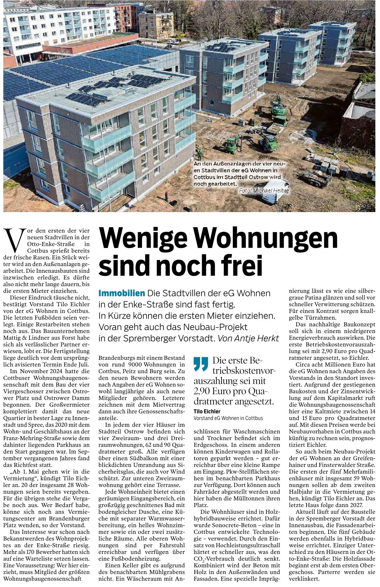 Ab Mai gehen weitere 28 Wohnungen in Nutzung