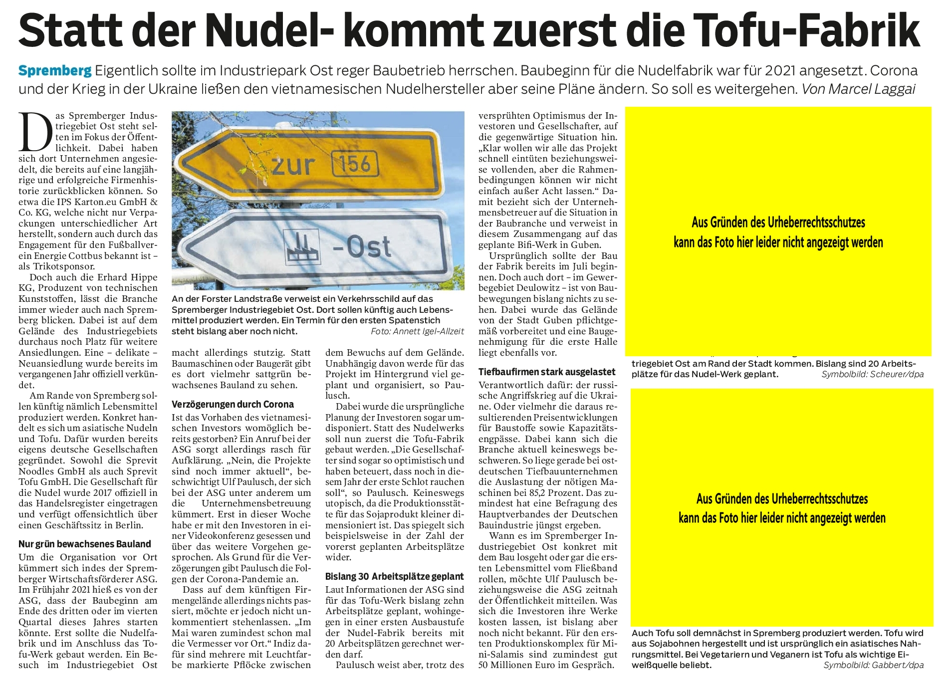 Statt der Nudel- kommt zuerst die Tofu-Fabrik