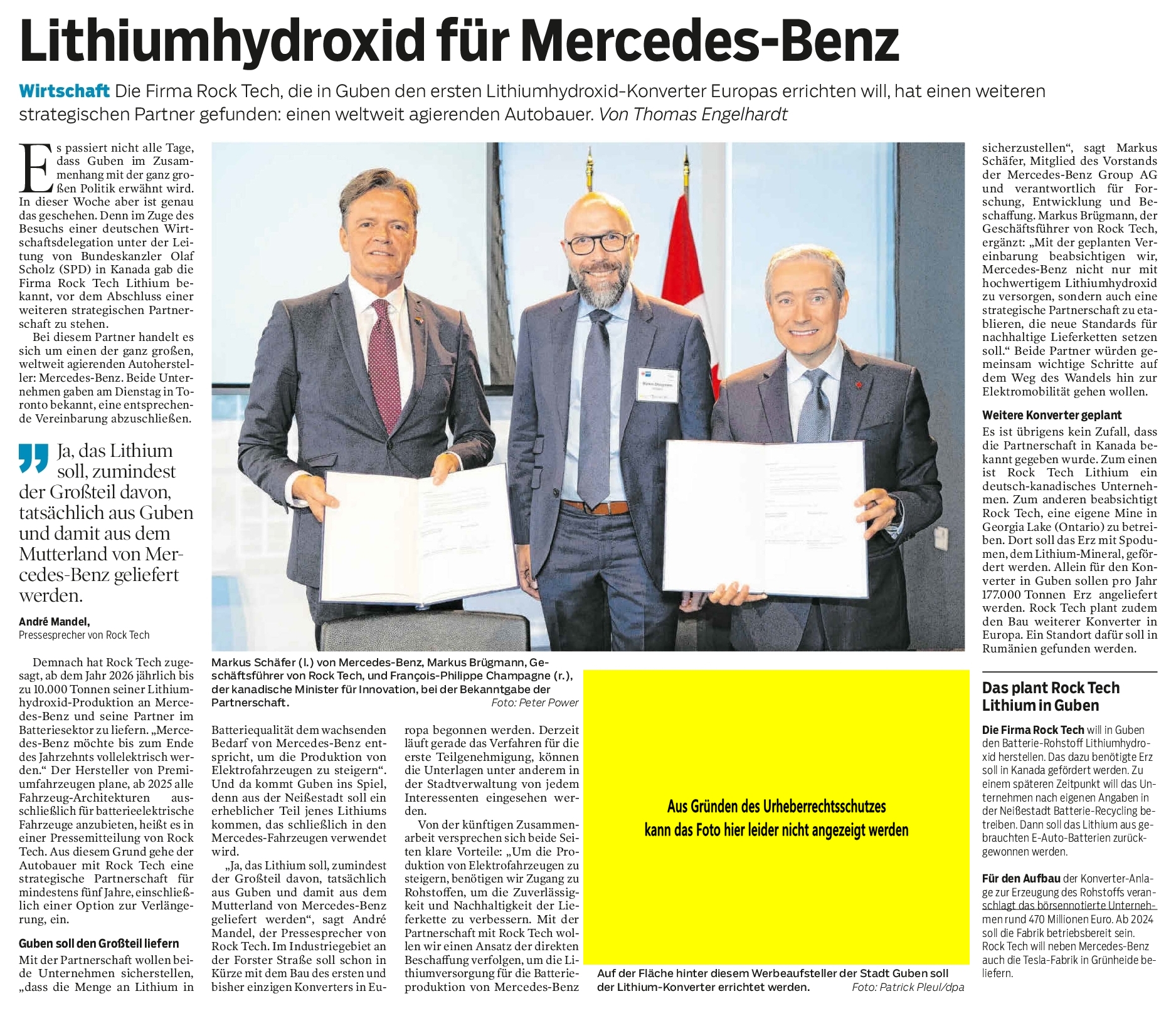 Lithiumhydroxid für Mercedes-Benz