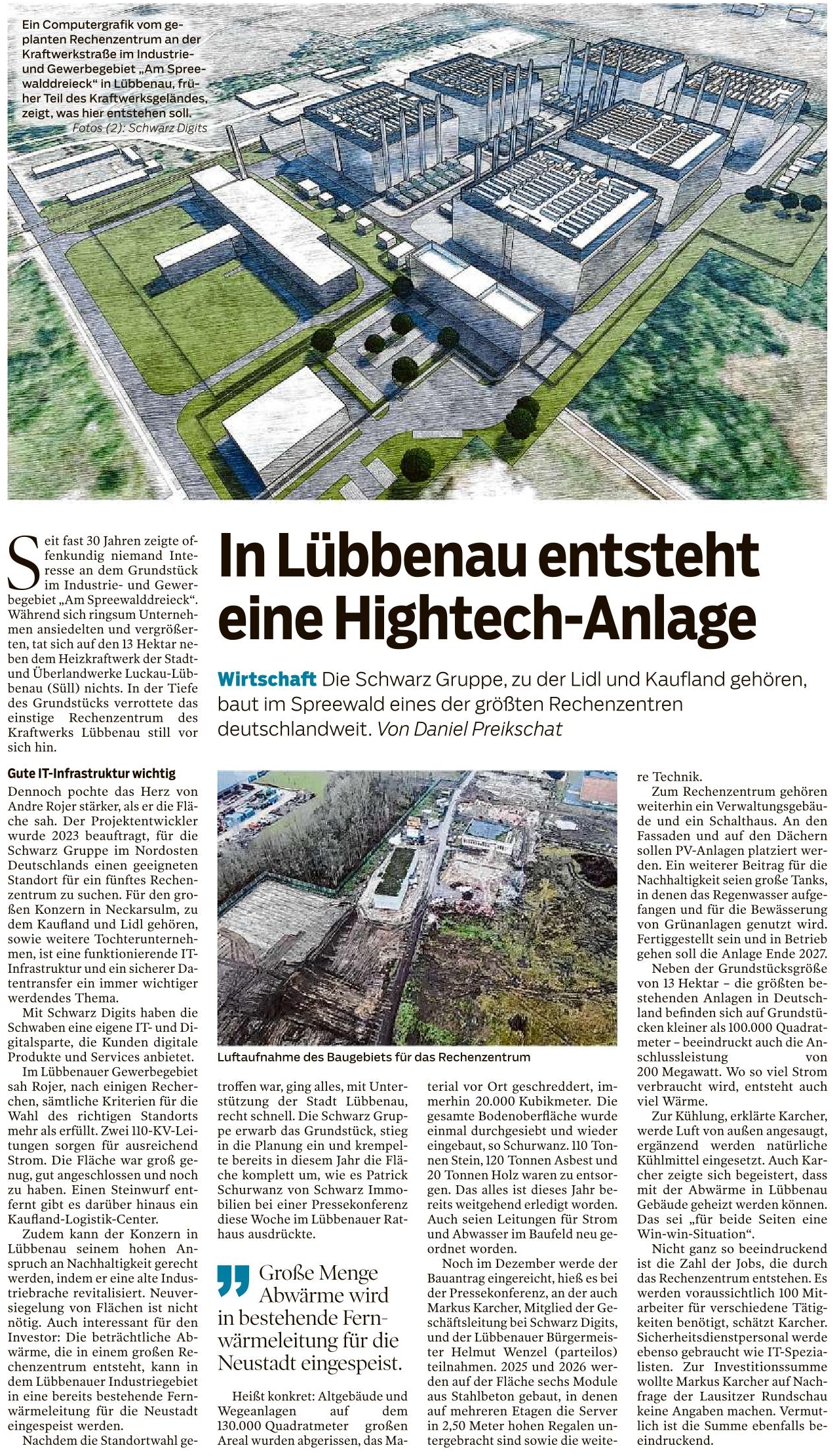 In Lübbenau entsteht ein Hightech Rechenzentrum