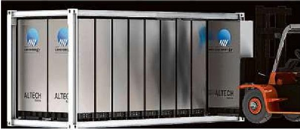  Etwa 450.000 Euro wird so ein Netzbatterie-Container –ein Ein MWh-GridPack– kosten.