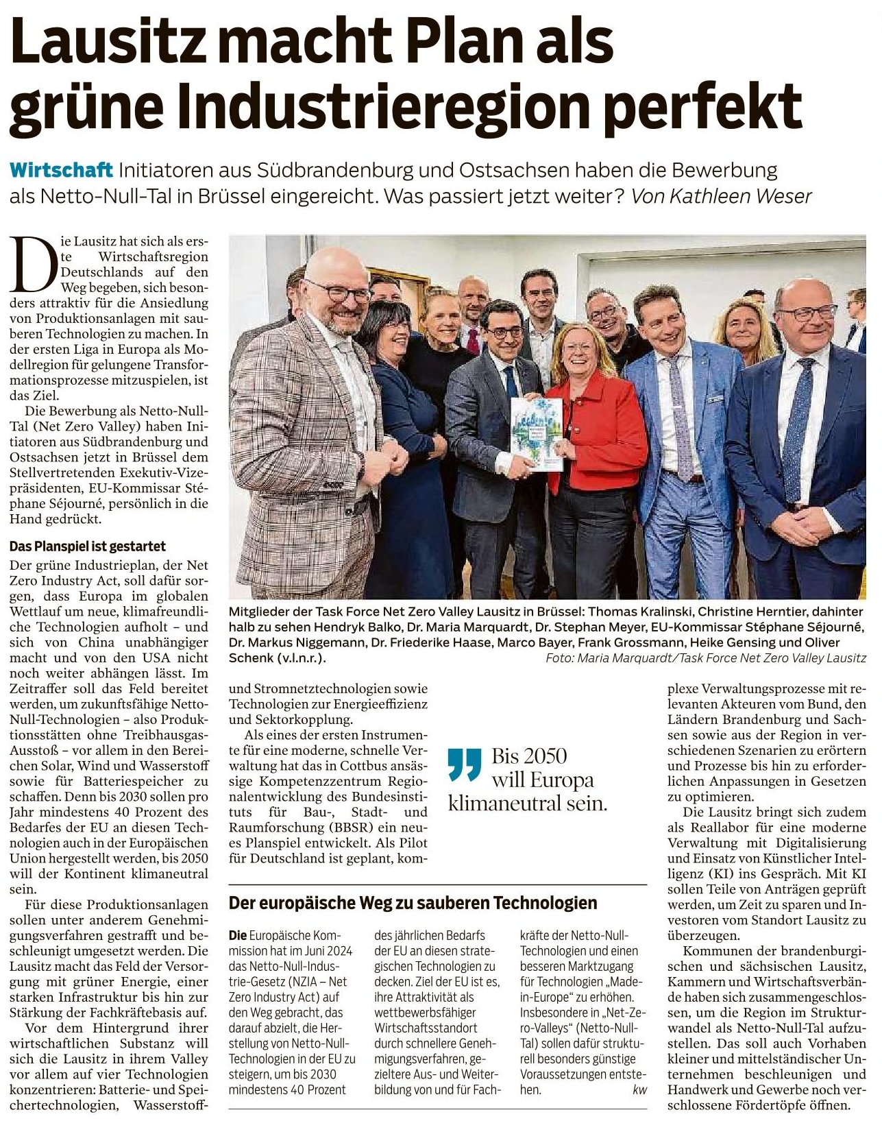 Lausitz macht Plan als grüne Industrieregion perfekt