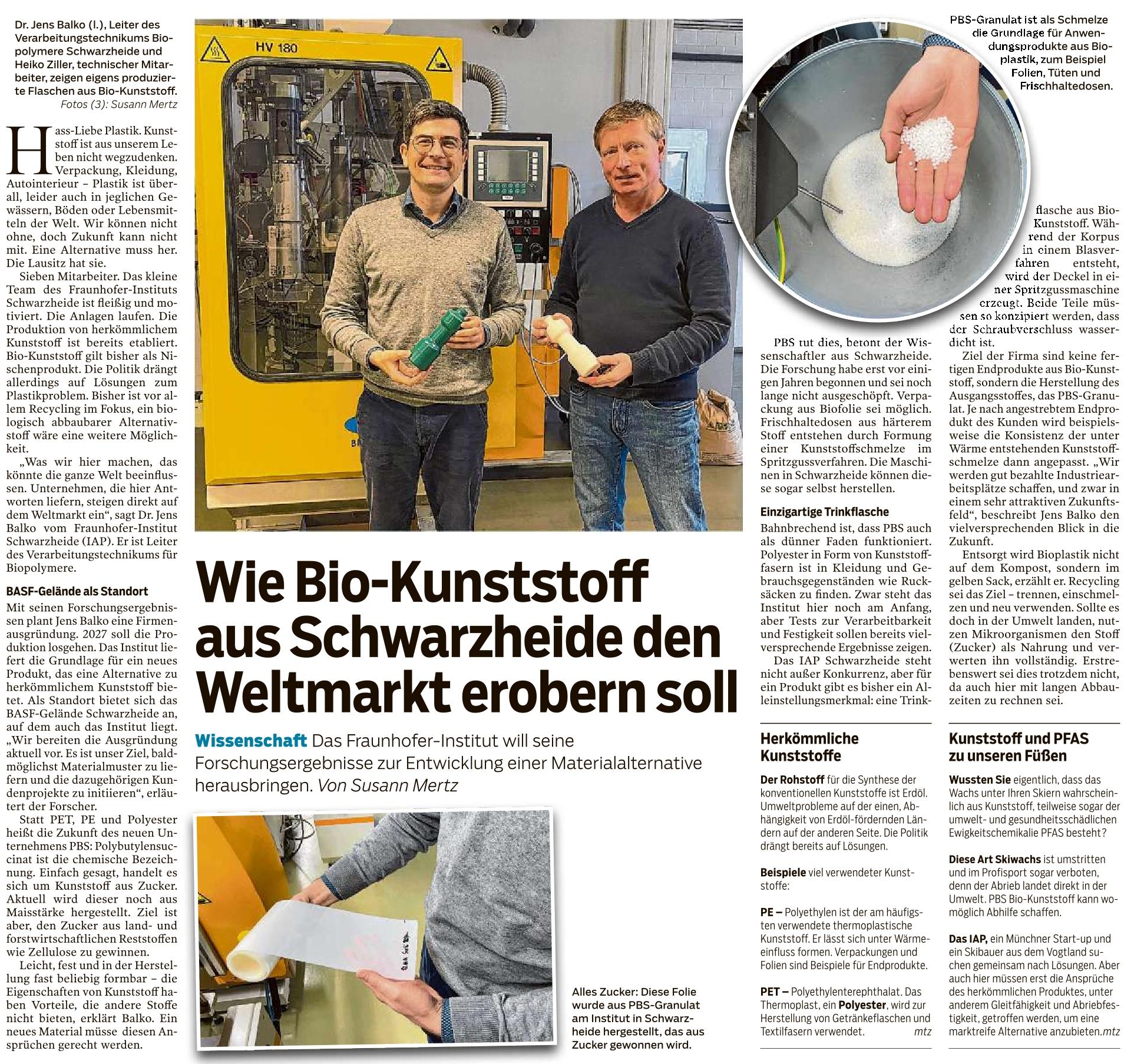 Wie Bio-Kunststoff aus Schwarzheide den Weltmarkt erobern soll