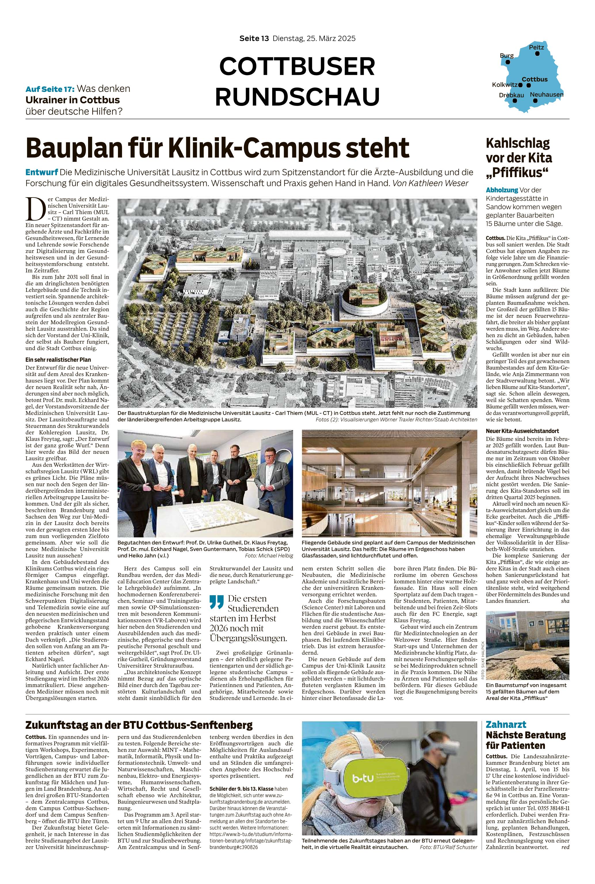Bauplan für Medizin- Unicampus steht