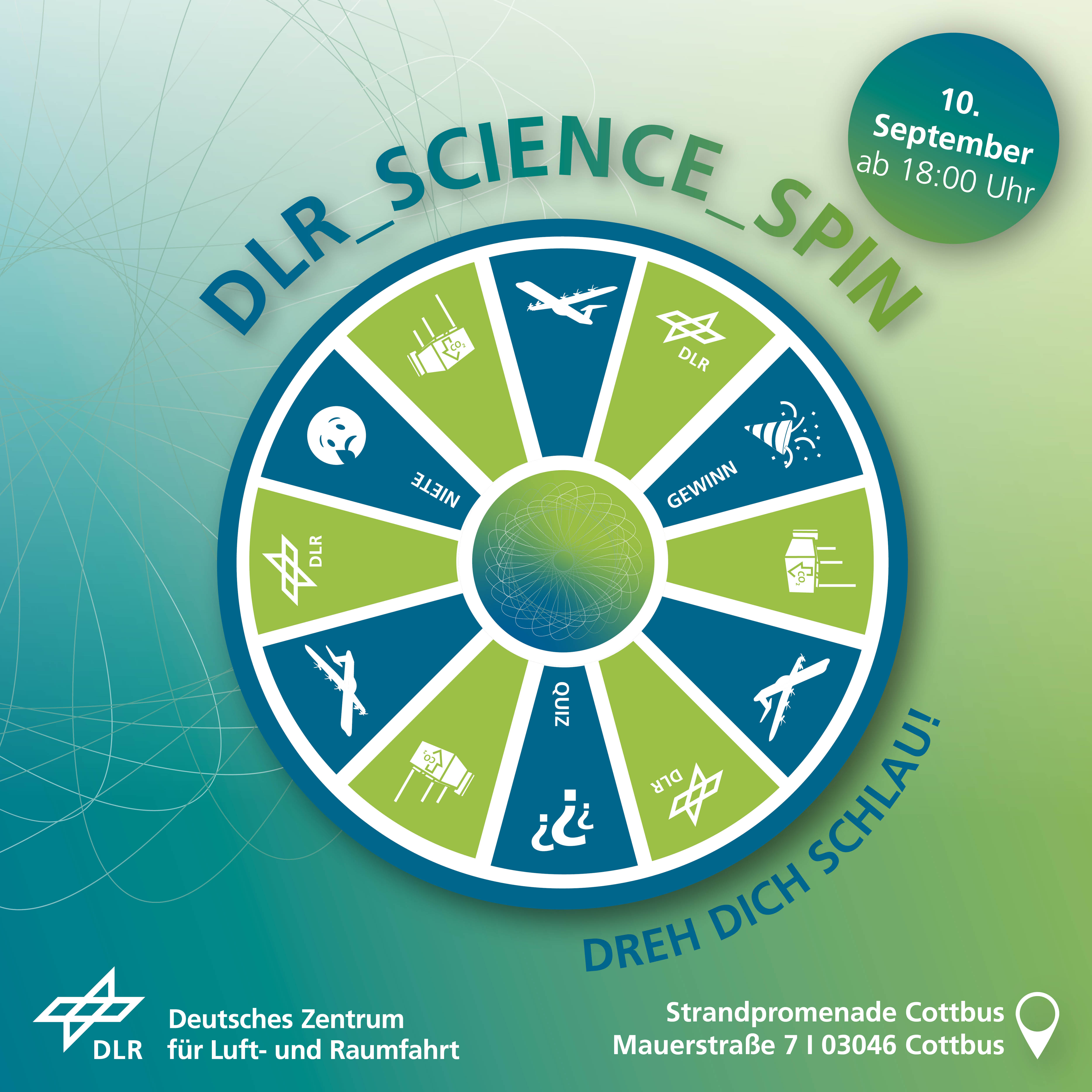 Glücksrad, DLR_Science_Spin, Veranstaltungsteaser