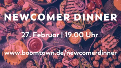 gedeckter Tisch mit Essen, Titelbild für Event Newcomer Dinner