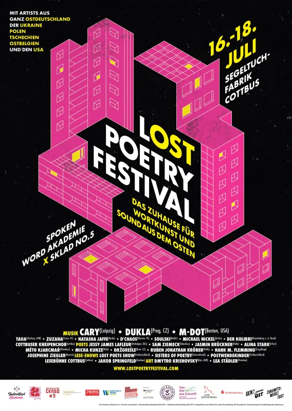 Poster L/OST POETRY FESTIVAL mit Datum und Line up