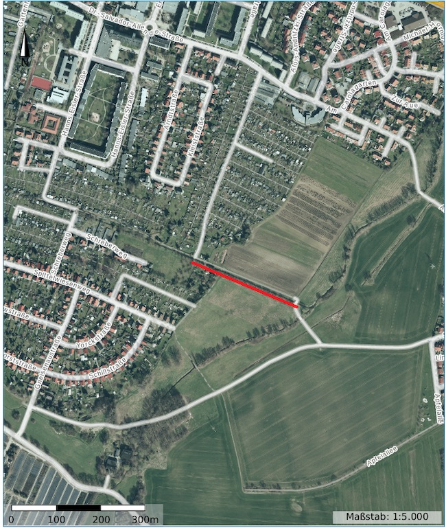 Draufsicht der Lage der Baumaßnahme