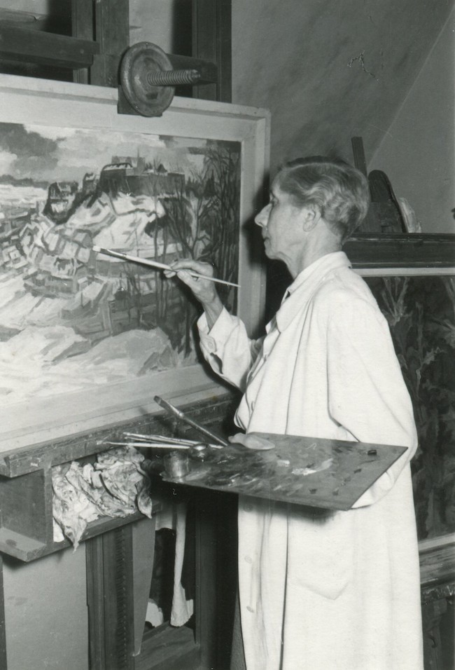 Marianne Britze an der Staffelei