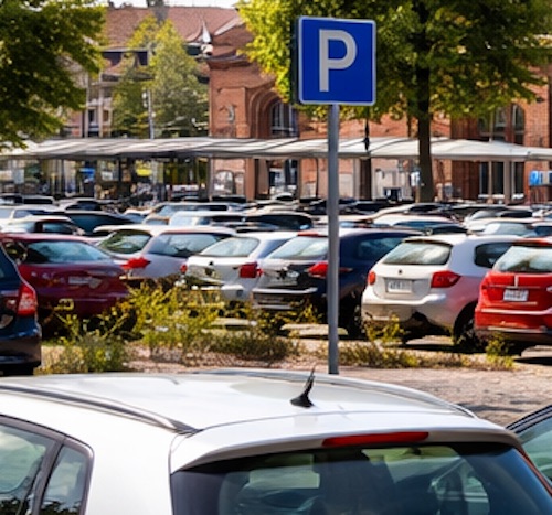 Ein Parkplatz in Bahnhofsnähe