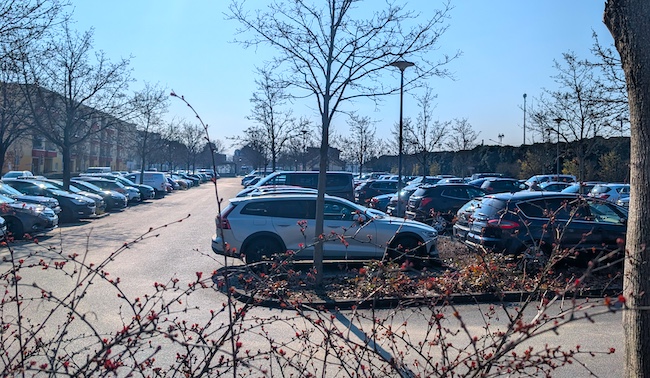 Der Parkplatz in Lübben, Bahnhofsnähe