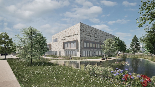 Das geplante Leistungszentrum in der Außenansicht