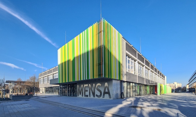 Die neue Außenansicht der BTU Mensa in Cottbus