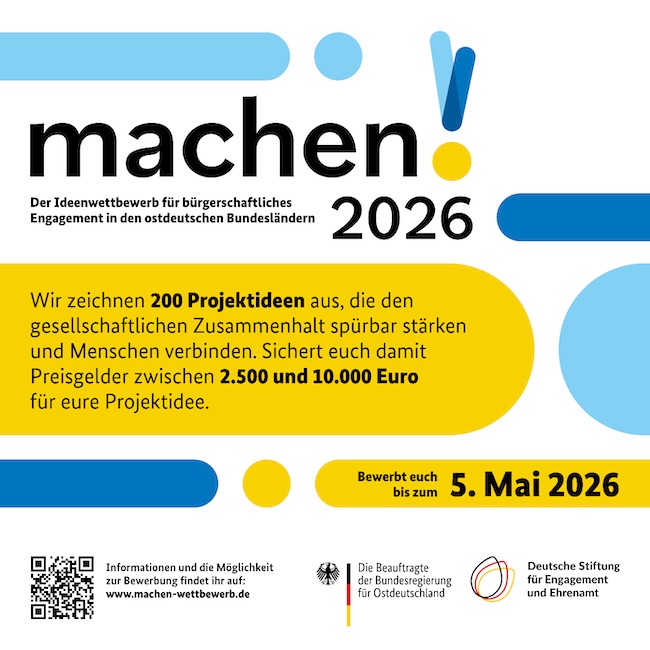 Werbegrafik zum Wettbewerb für Engagement im ländlichen Ostdeutschland