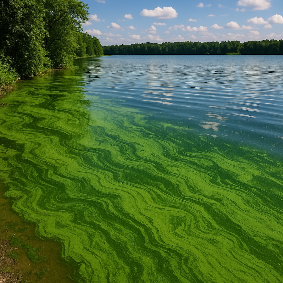 Blaualgen am Stausee Quitzdorf