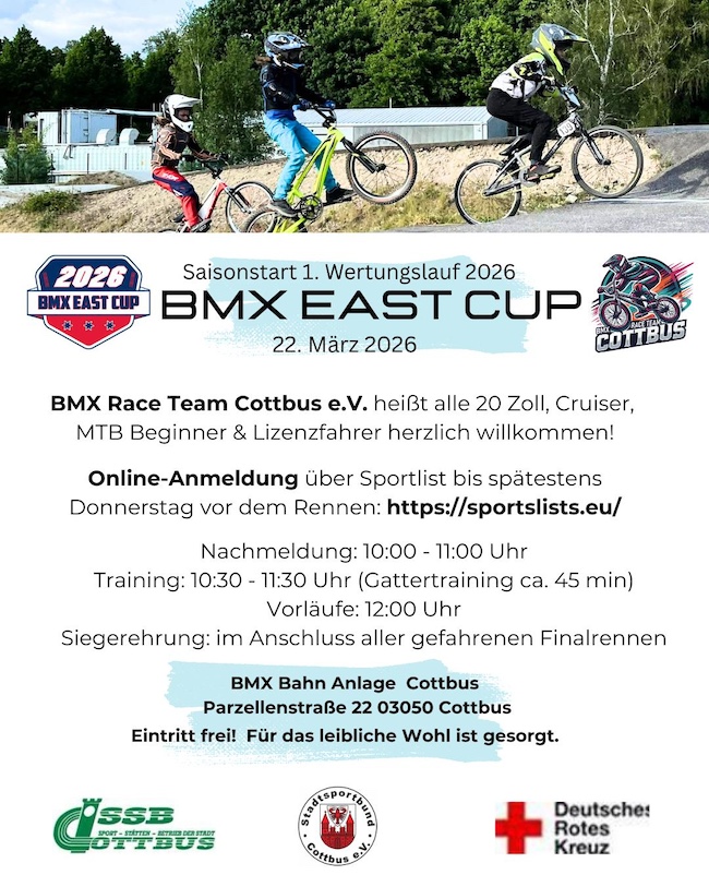 Werbegrafik für den BMX East-Cup in Cottbus