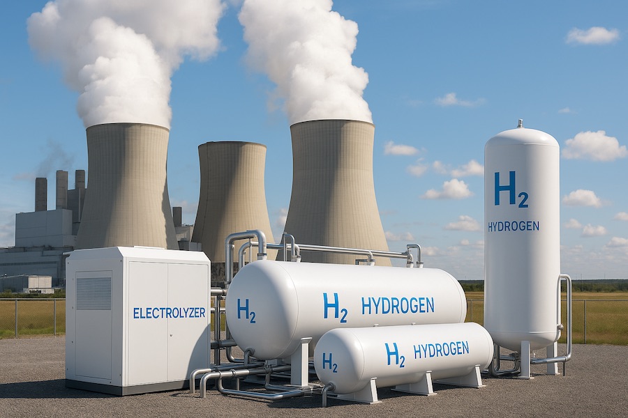 Sinnbild für Wasserstoffpruduktion am Kraftwerk