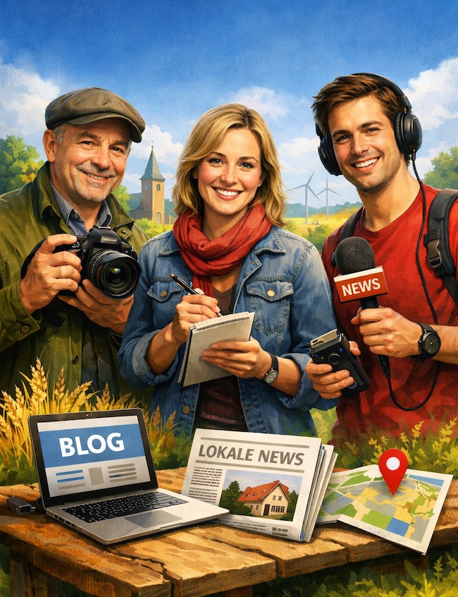 KI generierte Grafik zum Thema Bürgerjournalismus in der Lausitz/Oberlausitz