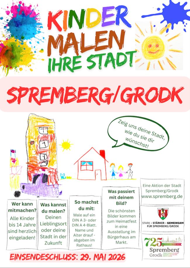 Aufruf „Kinder malen ihre Stadt“ im Jubiläumsjahr von Spremberg/Grodk