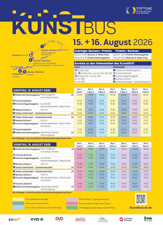 Der Fahrplan für den KunstBUS