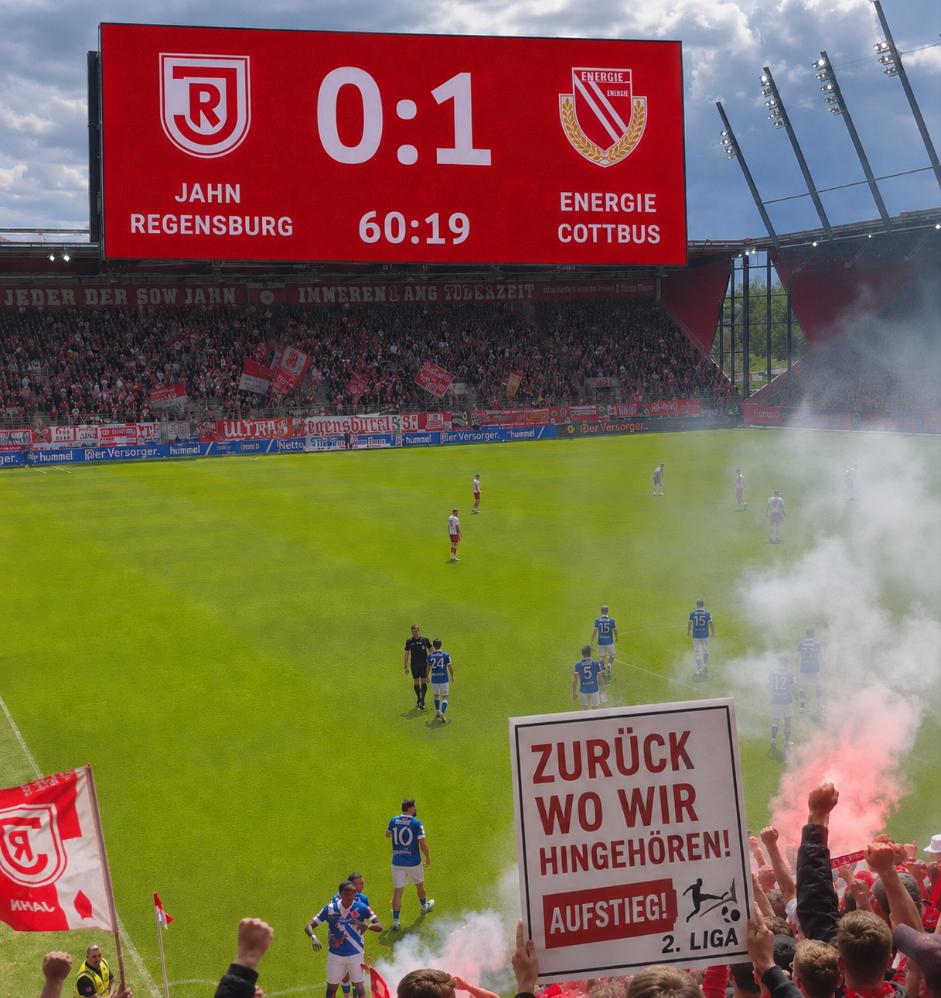 Der FCE auf dem Platz bei Jahn Regensburg