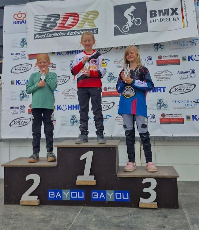Siegerehrung für die Besten - darunter Amelie auf Platz 3.