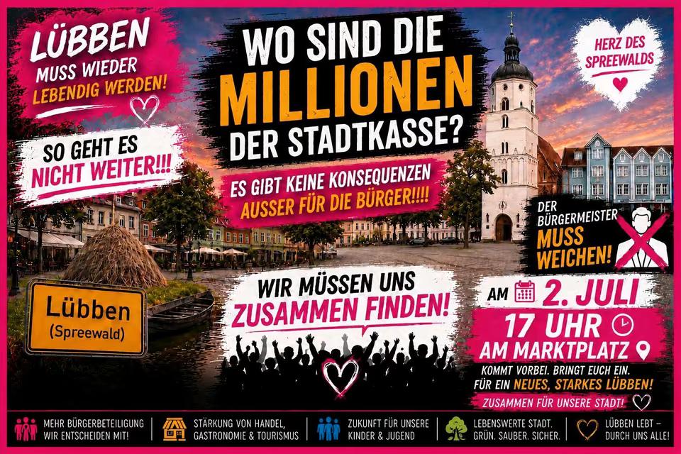 Mit dieser Grafik werben die Lübbener Bürger für die Demonstration auch in Sozialen Medien