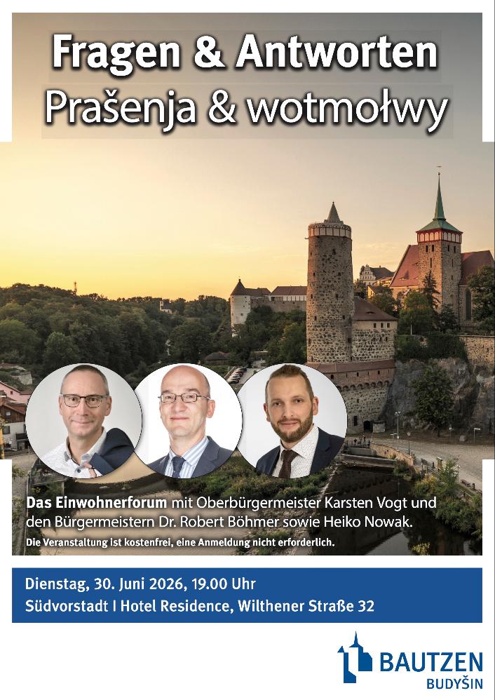 Plakat: Einwohnerforum: „Fragen & Antworten“