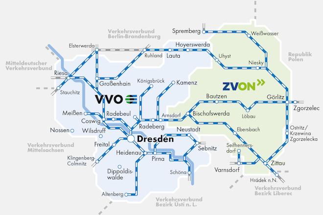 Karte ZVVO mit VVO und ZVON