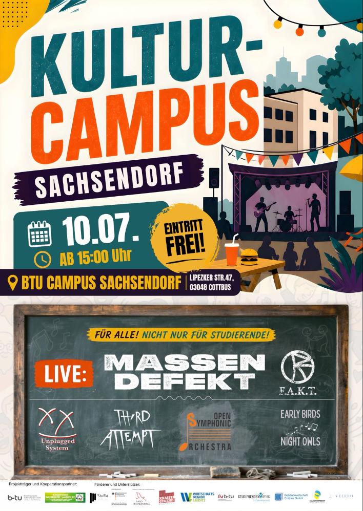 Plakat zum Campusfest in Cottbus/Sachsendorf