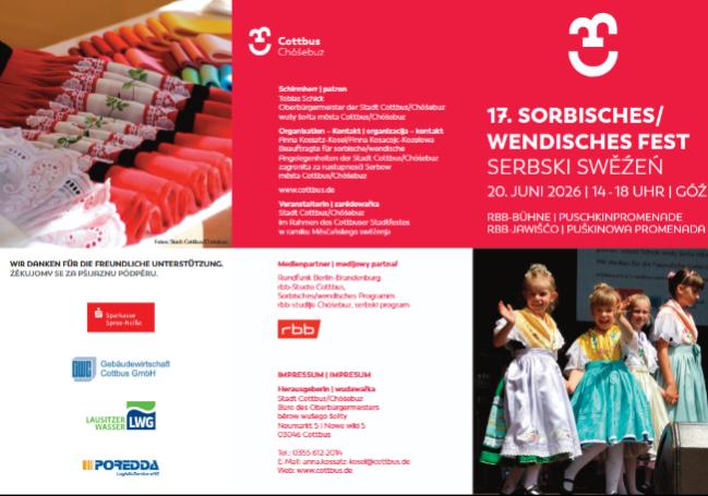 Flyer zum 17. Sorbisch/Wendischen Fest