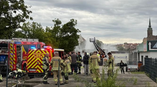 Der Brand auf dem Schliebenparkplatz in Bautzen
