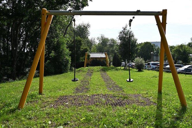 Die neue Doppel-Seilbahn am Ostring in Königshufen.