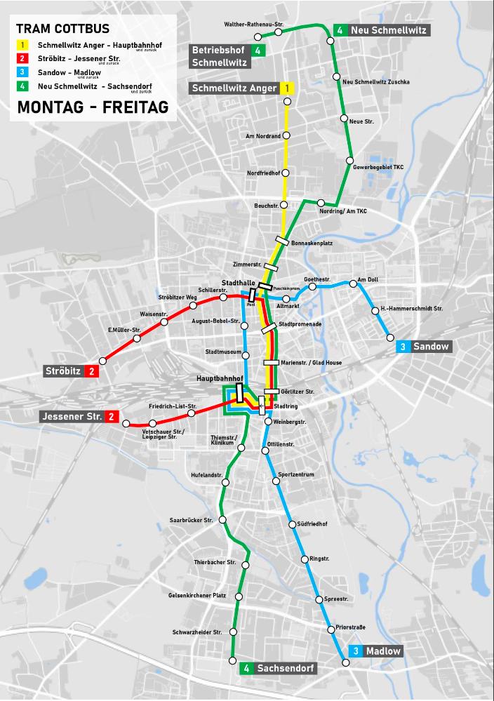 Tram Montag - Freitag