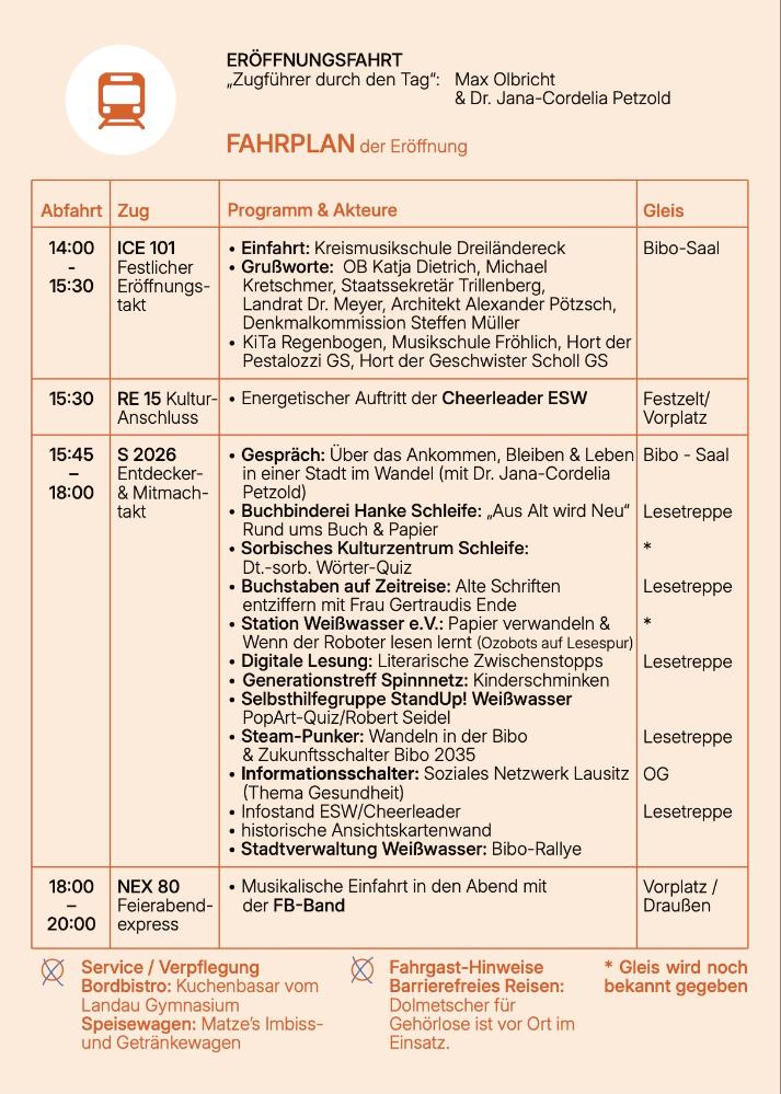 Fahrplan zur Eröffnung