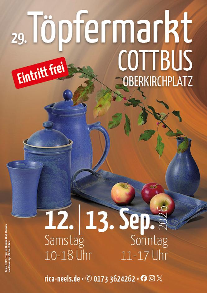 Werbegrafik zum Cottbuser Töpfermarkt